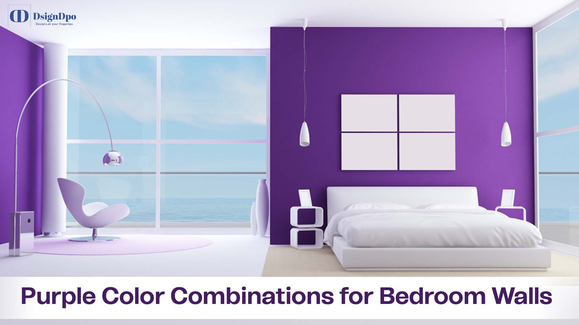 Purple Two-Color Combination for Bedroom Walls