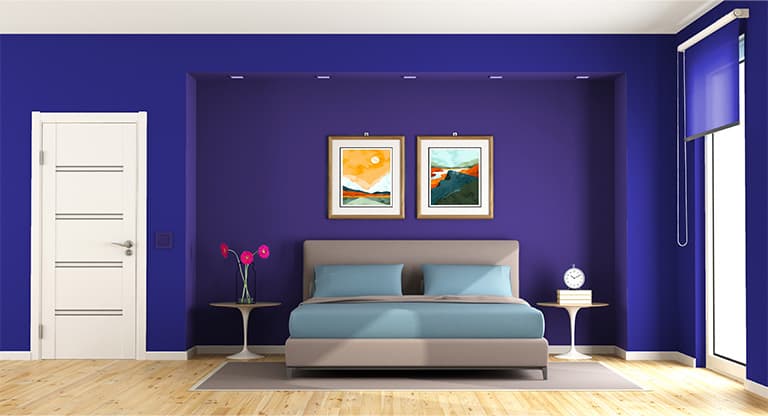 Purple and Blue Combination For Bedroom Walls