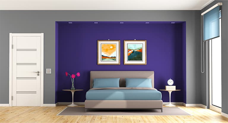 Purple and Grey Combination For Bedroom Walls