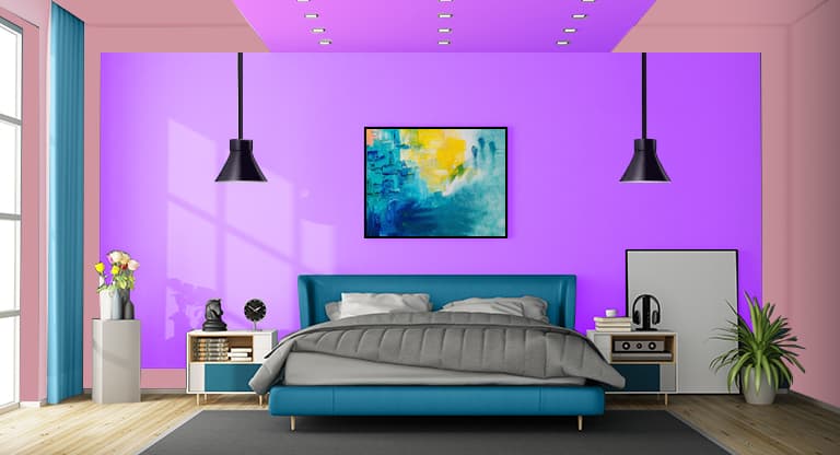 Purple Pink Two Colour Combination For Bedroom Walls