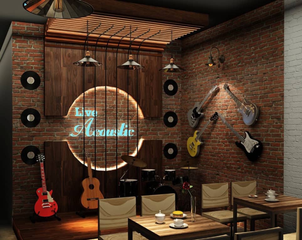 Acoustics cafe interior design