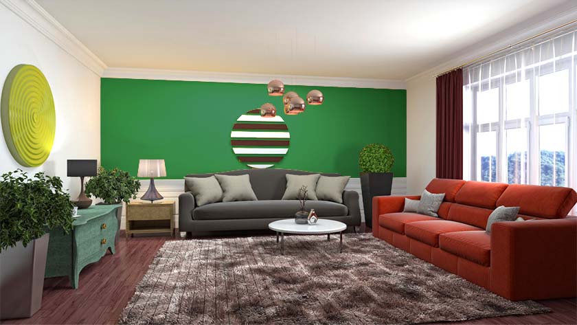 Green and Beige Wall Colour Combinations For Hall